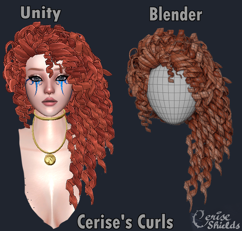 Cerise's Hair VRCHAT Curly Hair