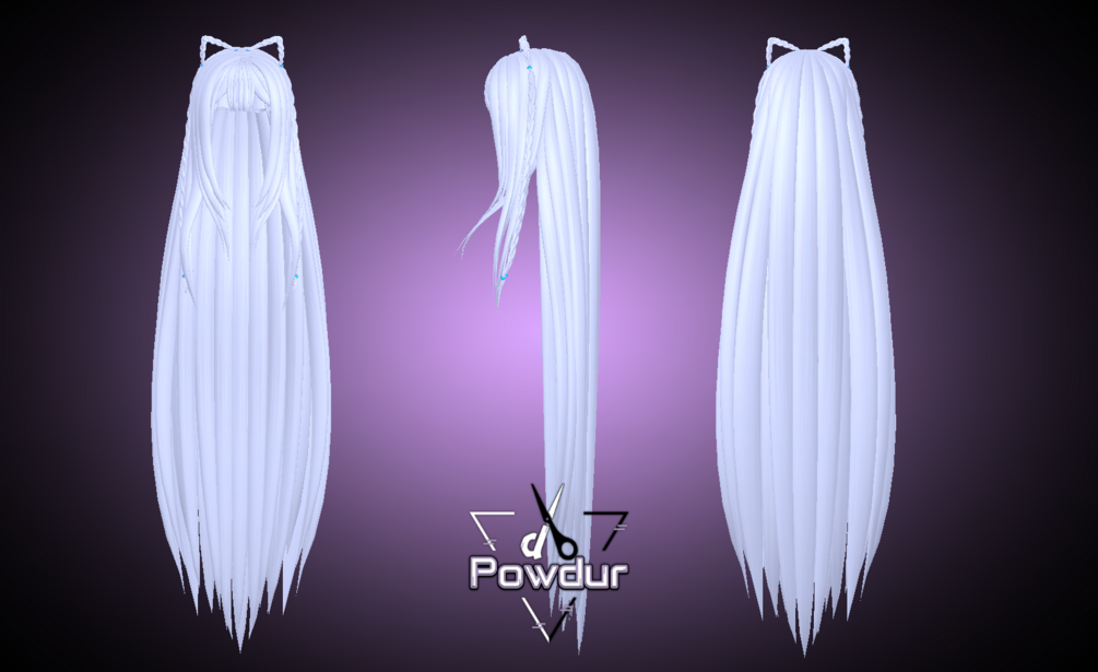 White Cat Ears Hairstyle - Roblox