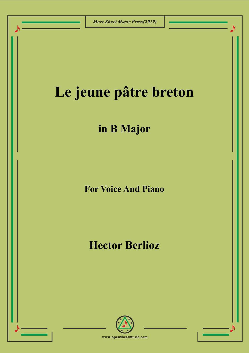 BerliozLe jeune pâtre breton in B Major,for Voice and Piano