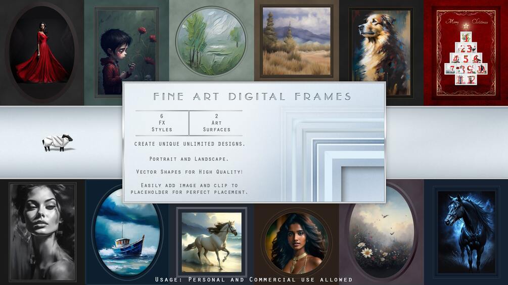 Fine Art Digital Frames with 2 art surfaces