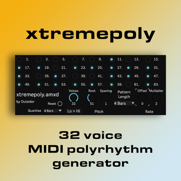 xtremepoly - 32-voice MIDI polyrhythm generator!