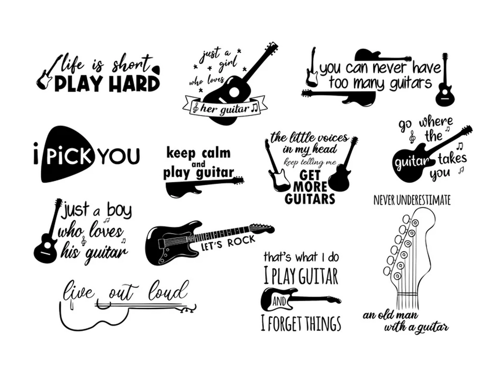 Guitar Quotes SVG Bundle, Music Lover SVG, Guitar Lover SVG for cricut