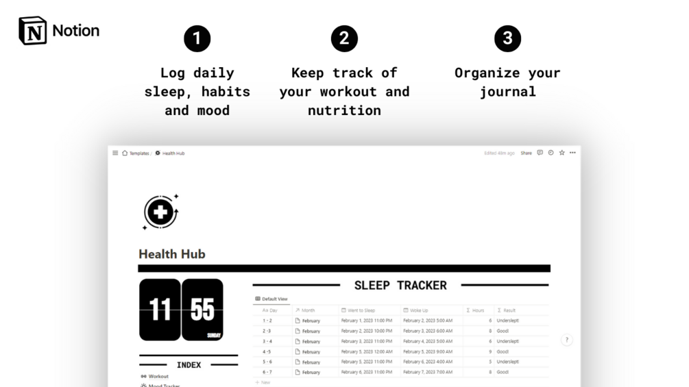 Health Hub Notion Template