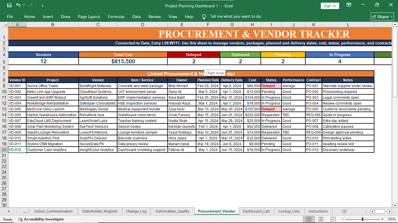 Project Planning Dashboard Preview 01