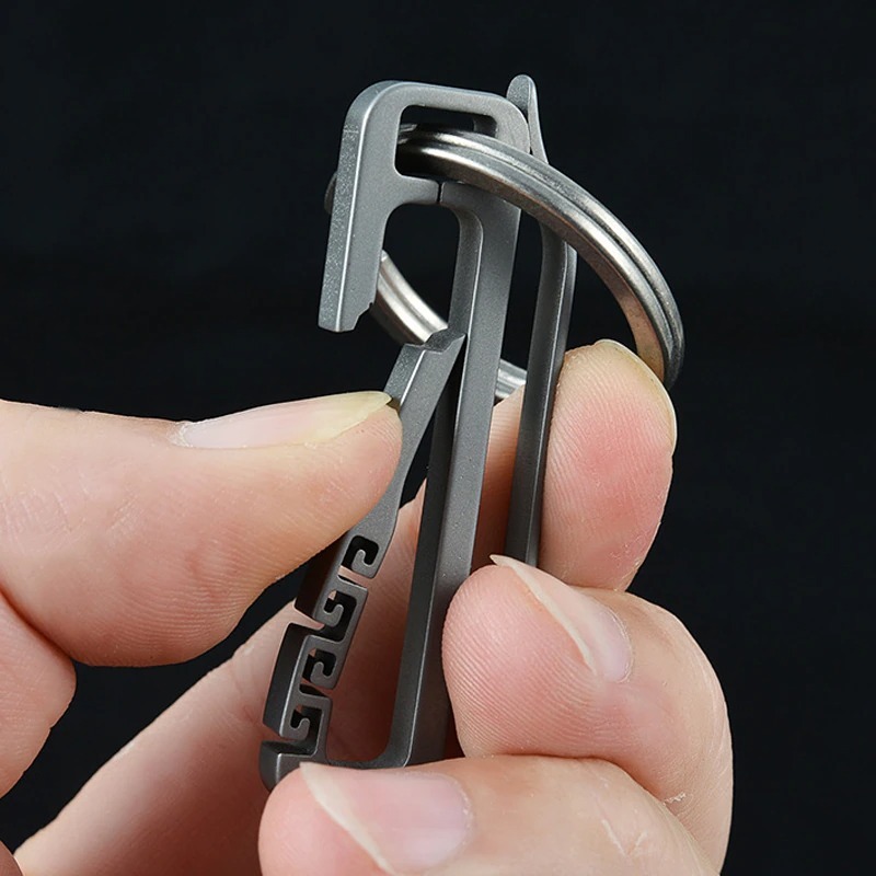 S/L Titanium Alloy Key Ring Hung Buckle Outdoor EDC Tool Keychain Pocket  Titanium Buckle