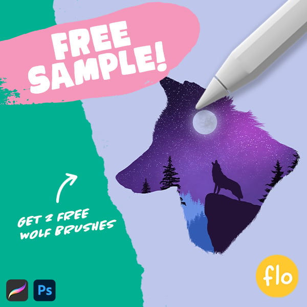 free procreate wolf brushes