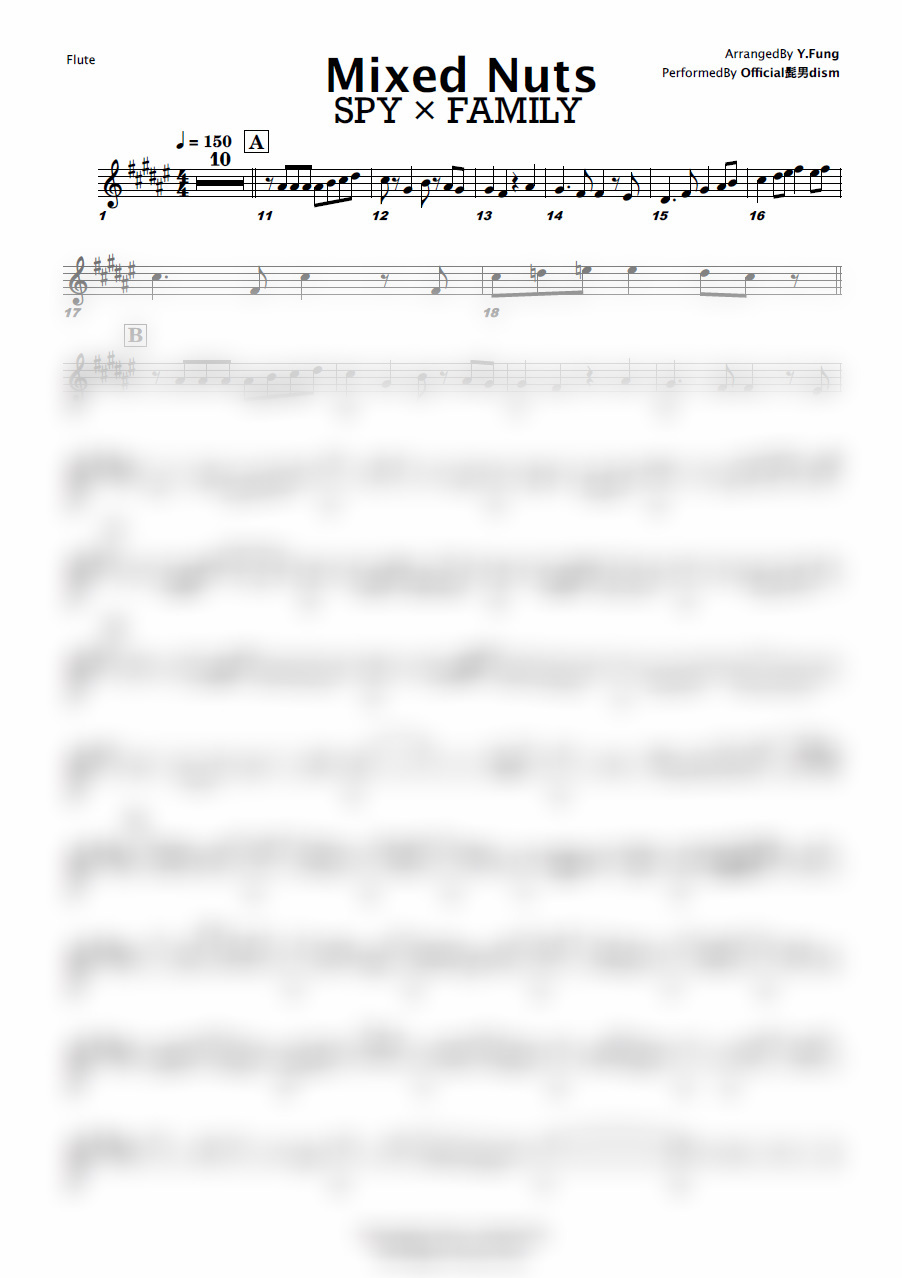 Mixed Nuts / Official HIGE DANdism Short ver. 【FluteSolo】