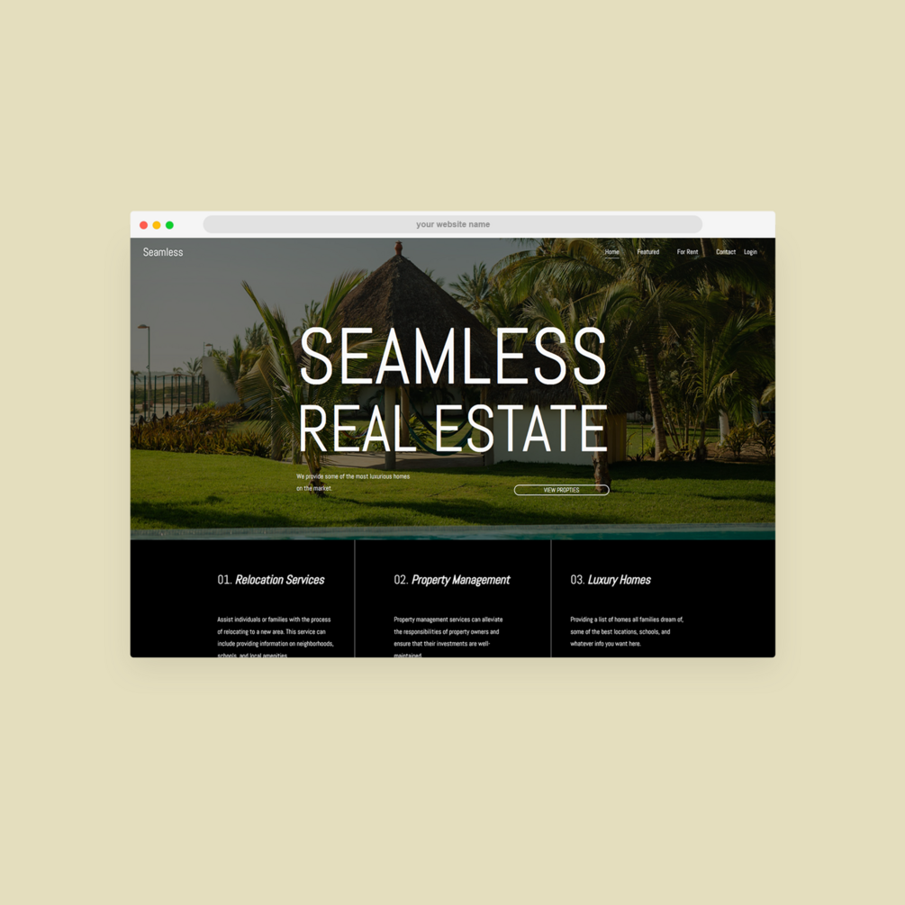 Seamless Real Estate Squarespace Template