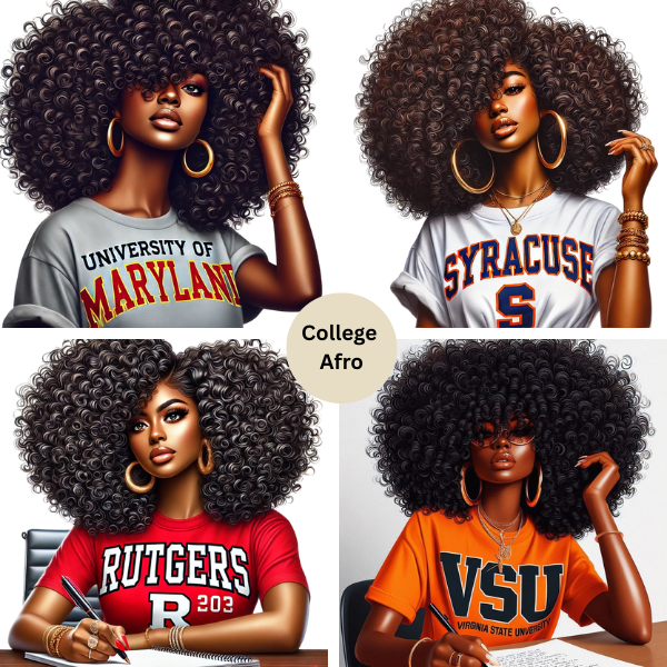 College Edition Composition Notebook Templates – Afro Girl Style