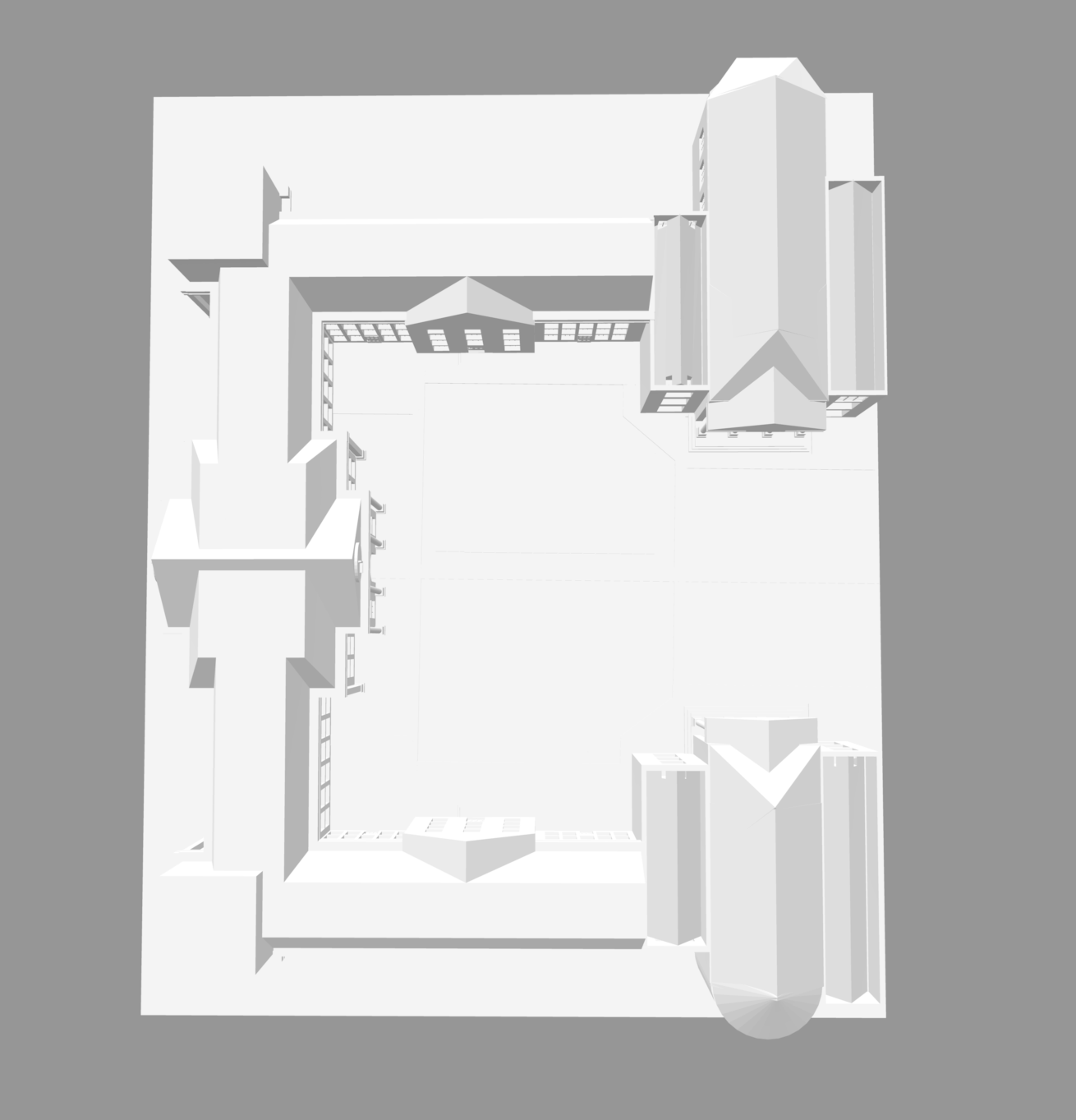 Trinity College Front Gate Model Detail