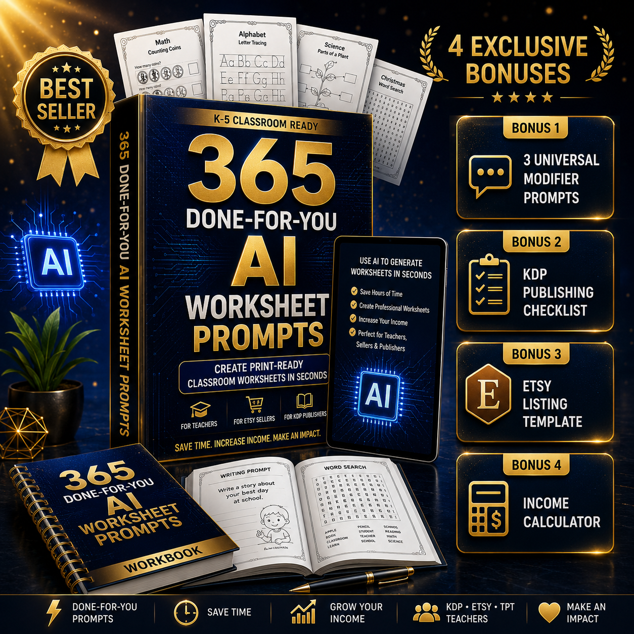 365 Done-For-You AI Worksheet Prompts