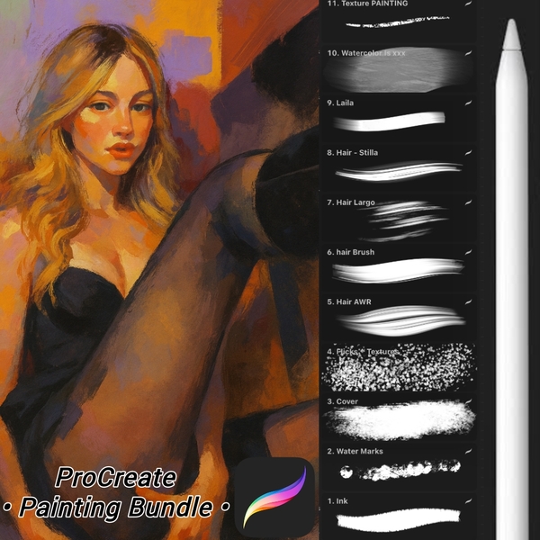 Procreate Brush Pack: 25+ Premium Brushes + 200 Free Bonus | Set Creativo Procreate: 25+ Pennelli + 200 in Omaggio by Lovell