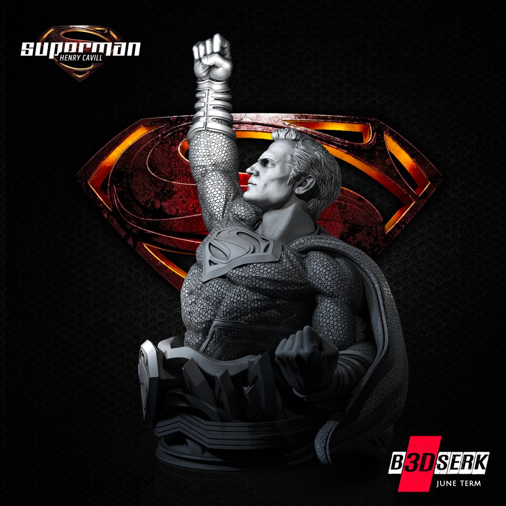 B3DSERK June Term: Superman Bust 1/4 ready for printing