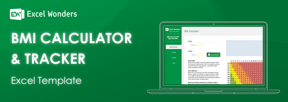 BMI Calculator & Tracker Excel Template | Excel Wonders