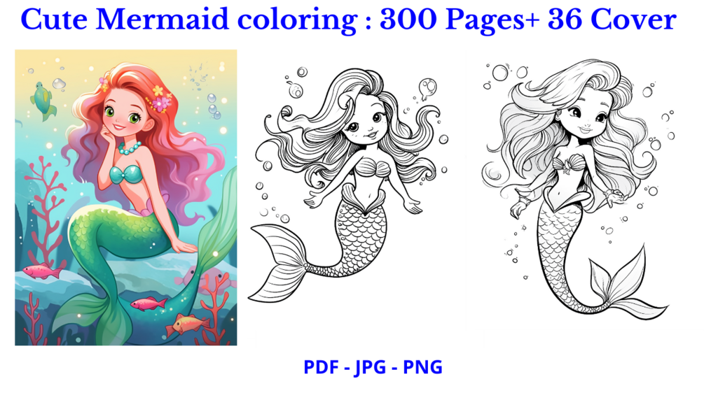 300 Cute Mermaid Coloring Pages For Kids