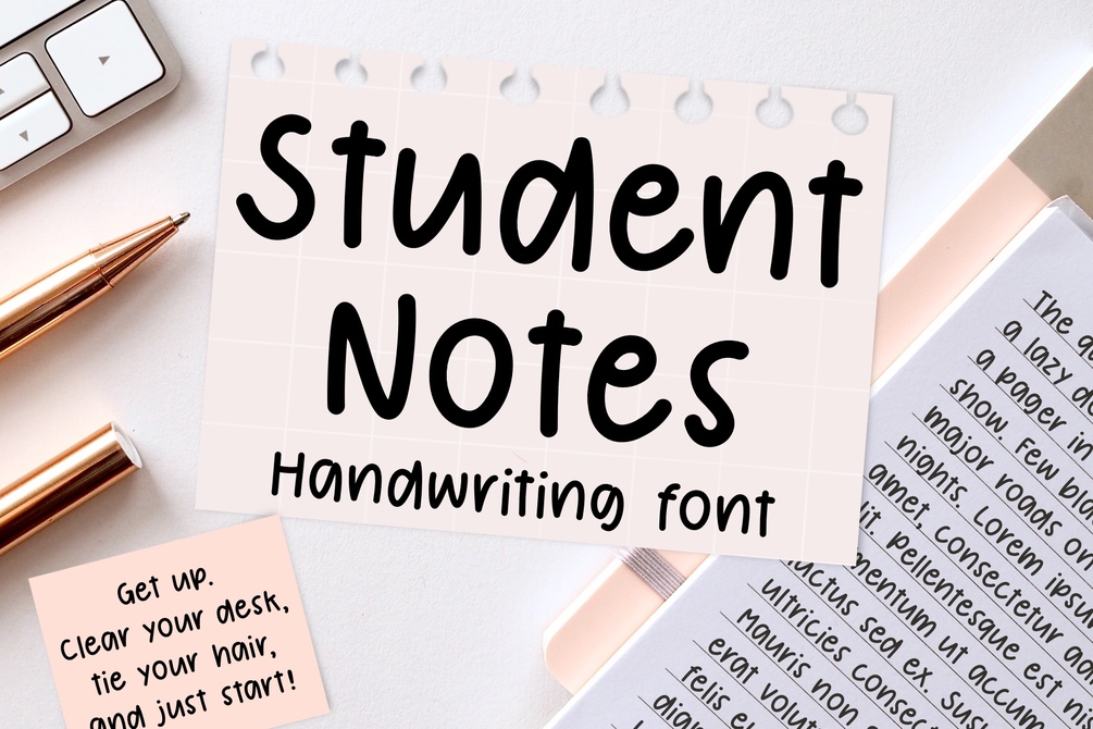 Student Notes handwriting font otf ttf