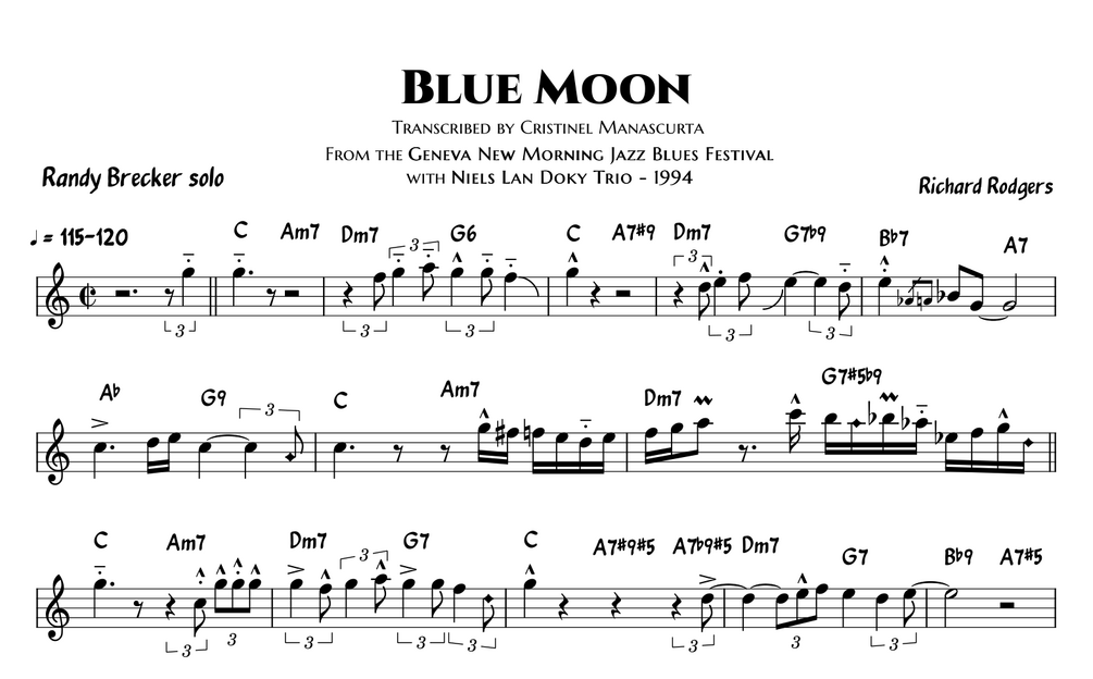 Randy Brecker Blue Moon, alto sax