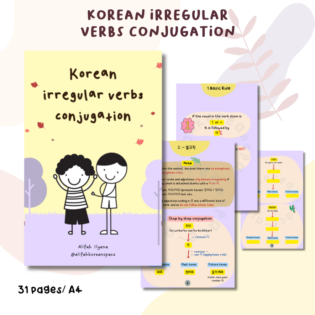 Korean Irregular Verbs Conjugation