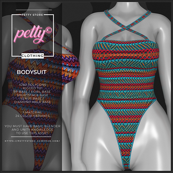 47꒰ა 🎀 ໒꒱ BODYSUIT | VRCHAT VTUBE 3D GAME ASSET by PETTY STORE©