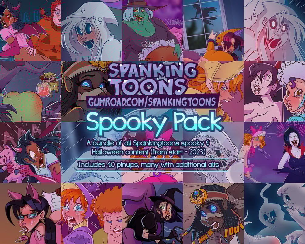 This pack contains all of Spankingtoons spooky  halloween themed pinups fr...