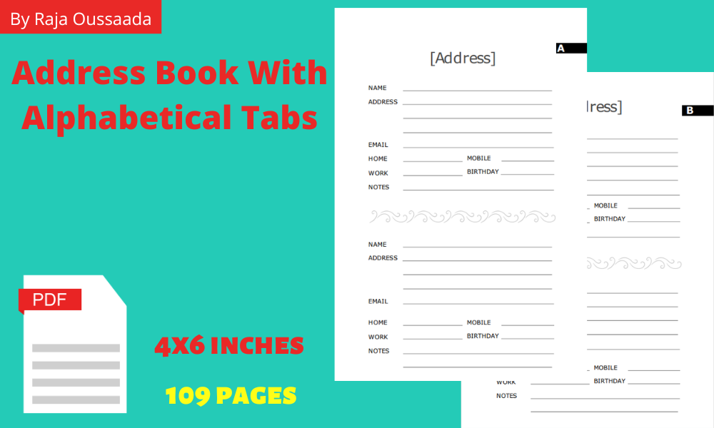Address Book With Alphabetical Tabs