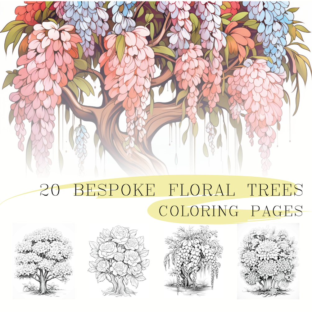 20 Floral Trees Downloadable Coloring Pages