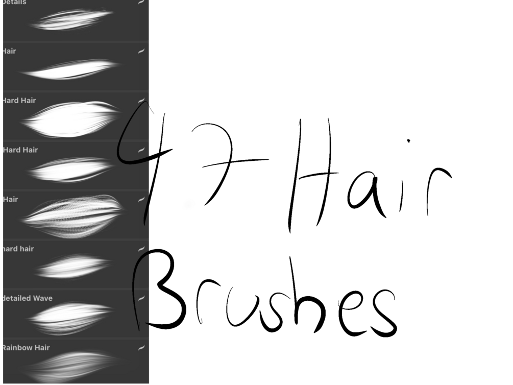 47 Free Hair Brushes for Procreate