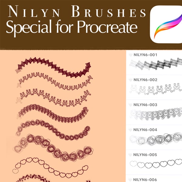 Nilyn Procreate | 9 Special line Brushes by Nilyn