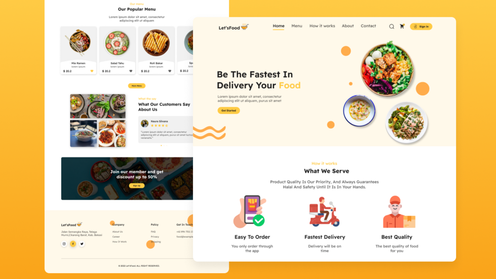 Thumbnail Let's Food UI Kit - E Commerce Landing Page Design