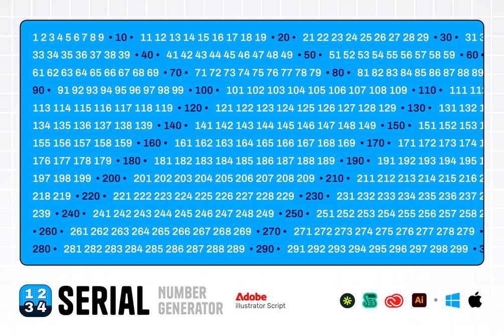 Serial Number Generator Adobe illustrator Script