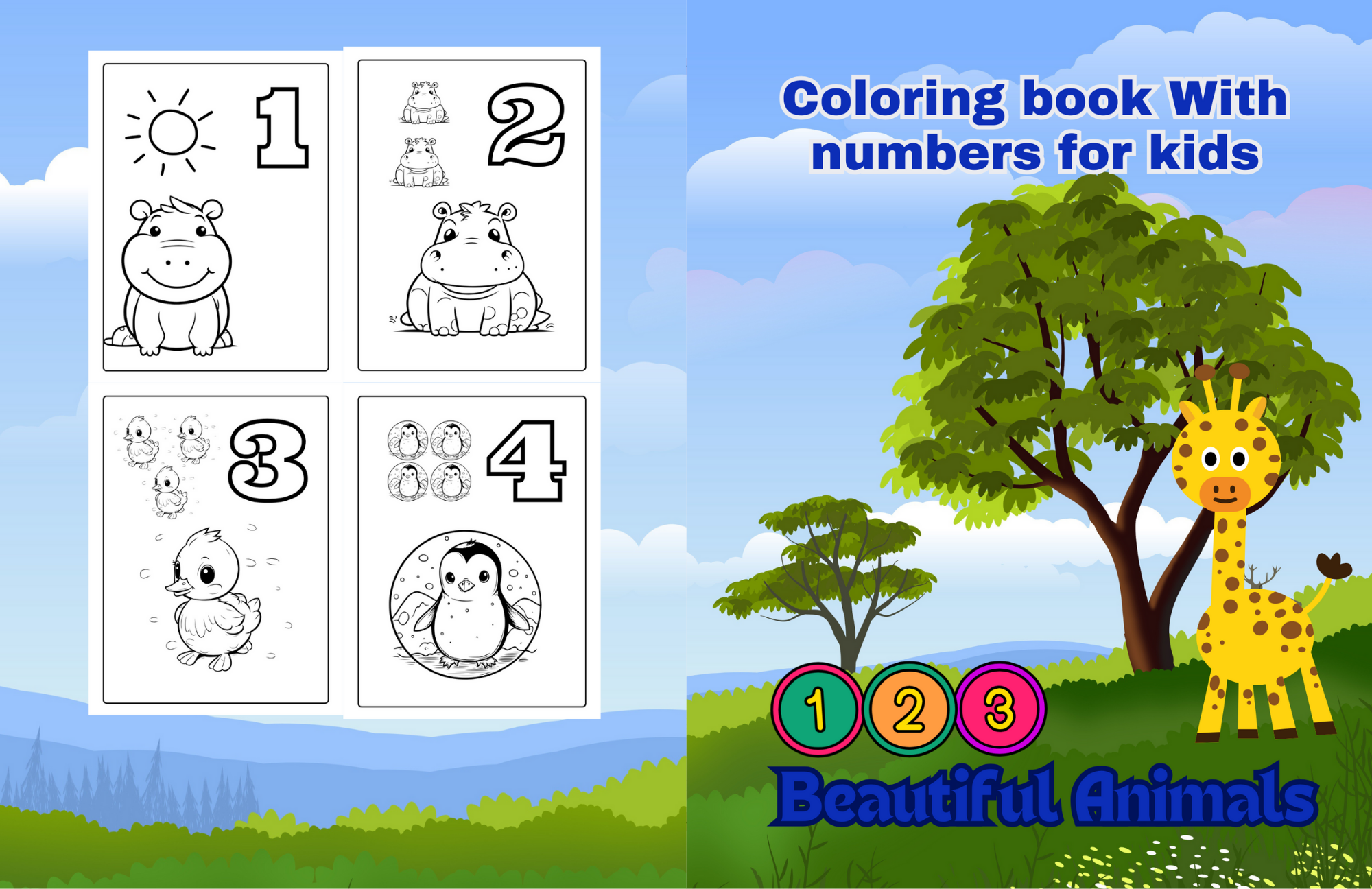 Libro para colorear con números para niños