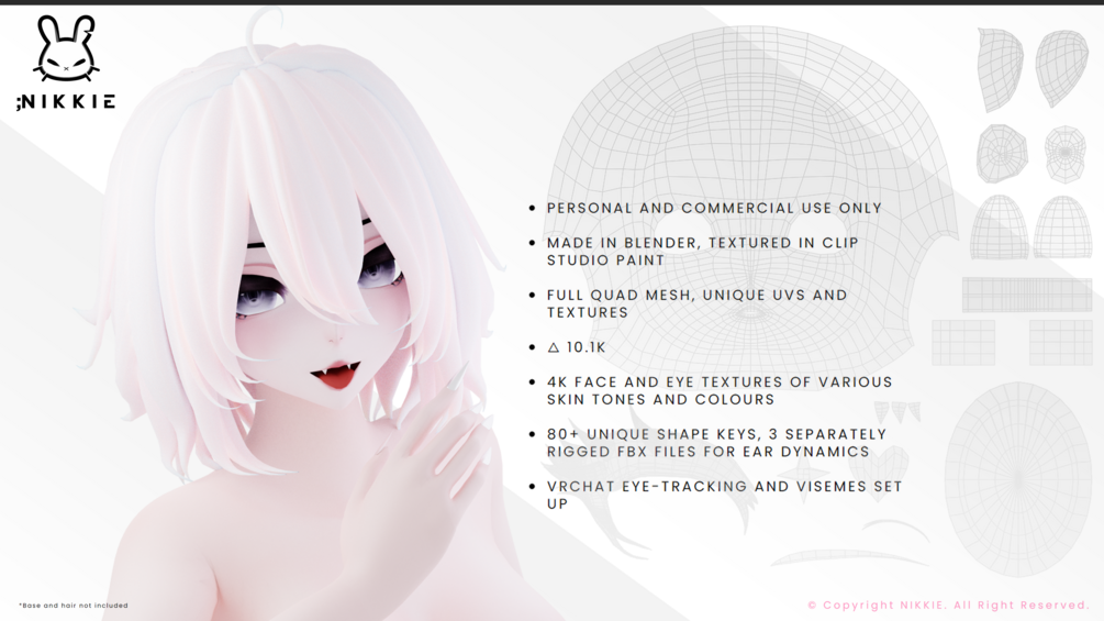 Anime girl head BASE - CLIP STUDIO ASSETS