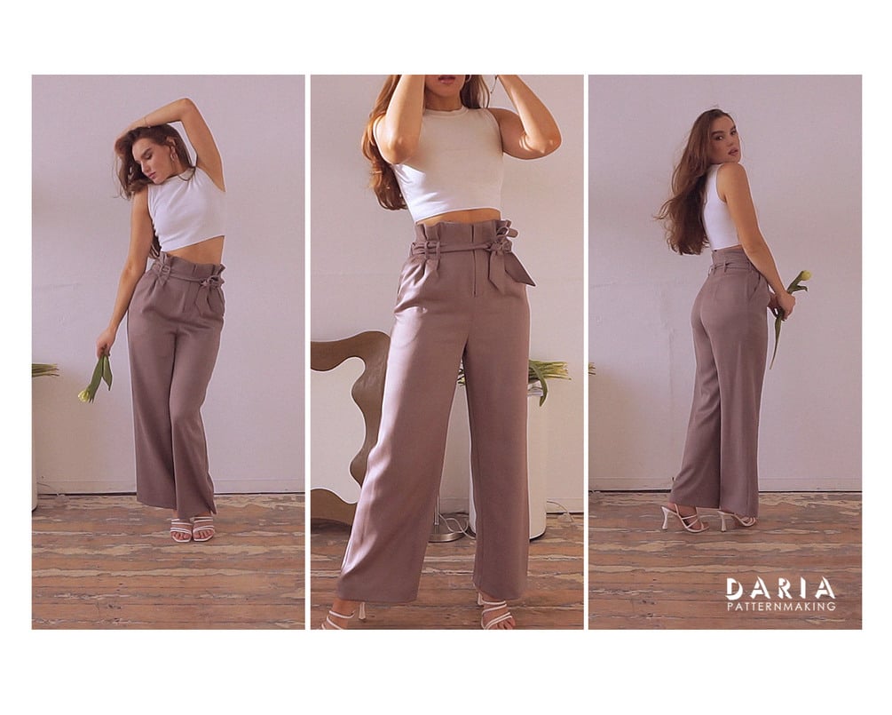 Paperbag Style Pants Sewing Tutorial + Pattern Download, Muse Paperbag Pants