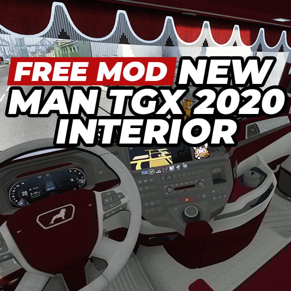ETS2 TM New Interior for MAN TGX 2020 | Red & Biege Interior texture for MAN TGX 2020 All Cab by izuanbakar