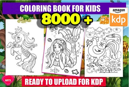I will give 8000 coloring pages book for kids amazon kdp etsy / Check