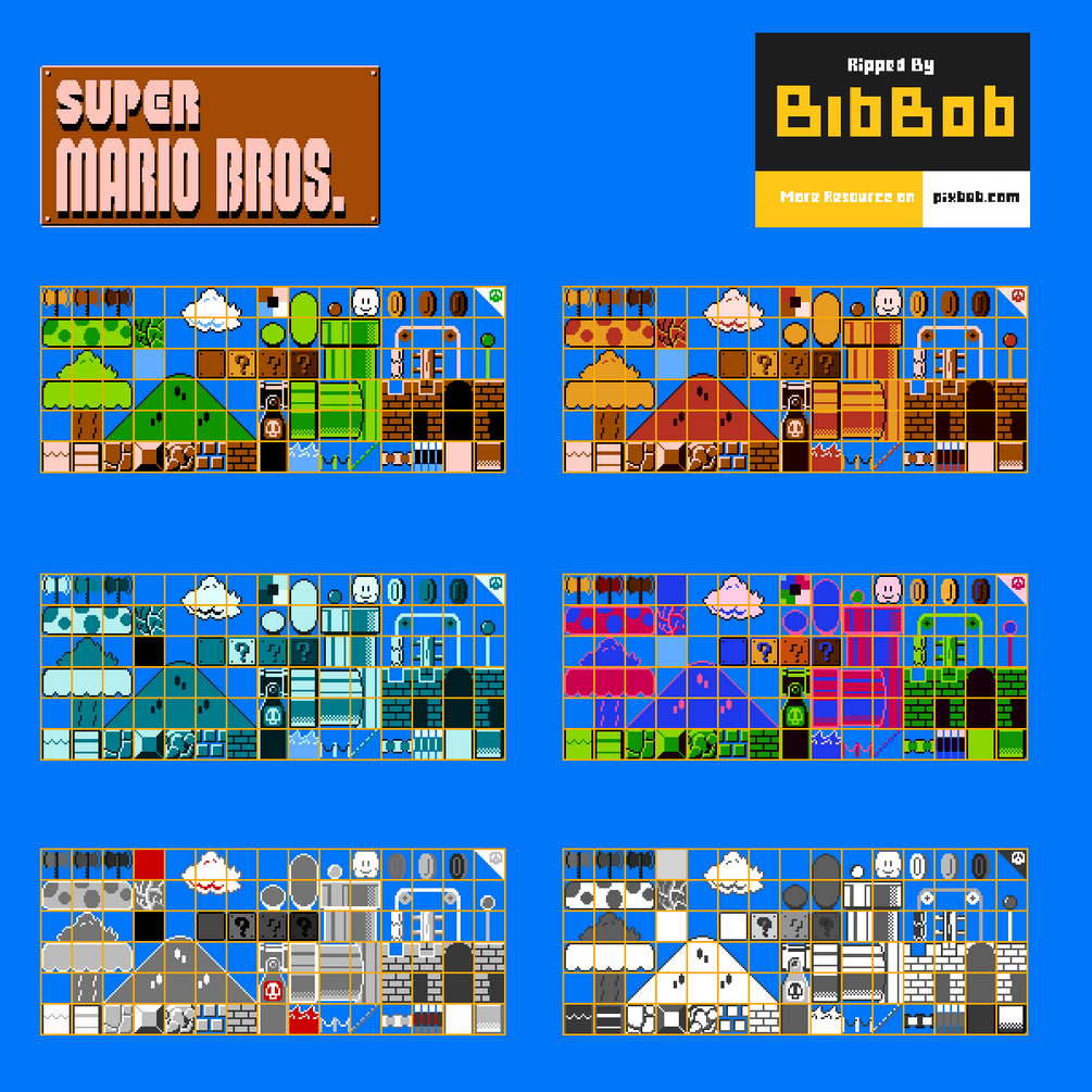 Super Mario Bros Nes Pixel Tiles Map | The Best Porn Website