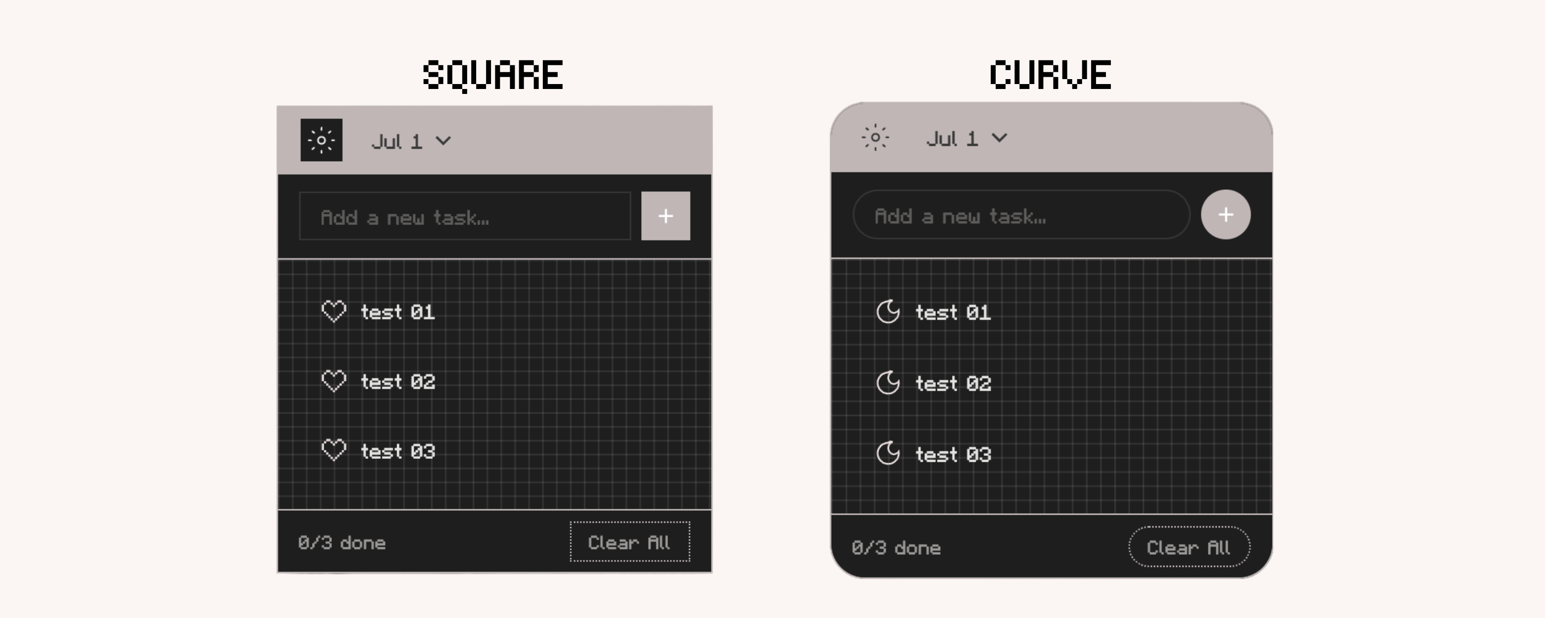 Digital To-Do List and Notion Widget. Dark Mode. Square and Curve version. Aesthetic To-do List for Digital Planner. Aesthetic digital planner.