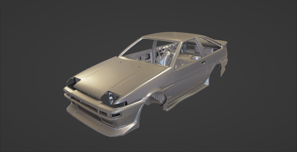 Toyota Sprinter Trueno AE86 Car Body Shell 3D Model