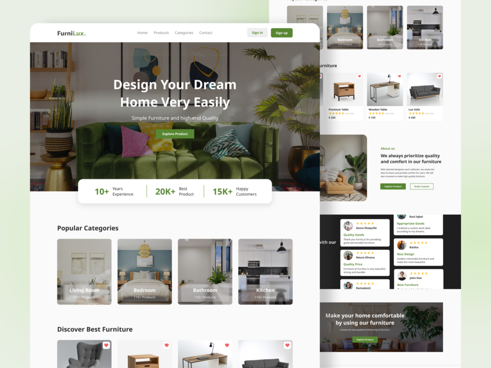 Thumbnail FurniLux - E Commerce Landing Page Design