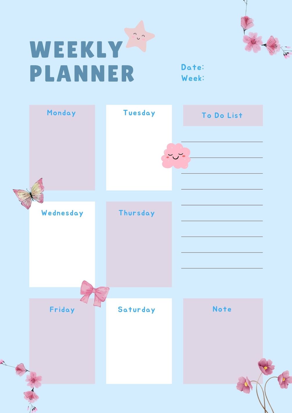 A Weekly Planner