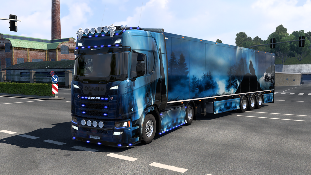 Scania S & Box Trailer | Wolf Airbrush by STEMOS|designs