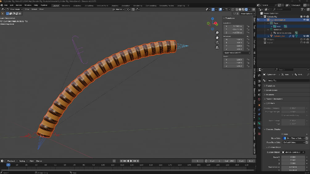 Blender Cylinder Bendy Bone Rig