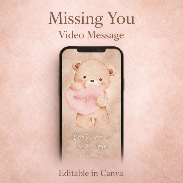 Missing You Video Message for Partner | Editable Canva Romantic Reel