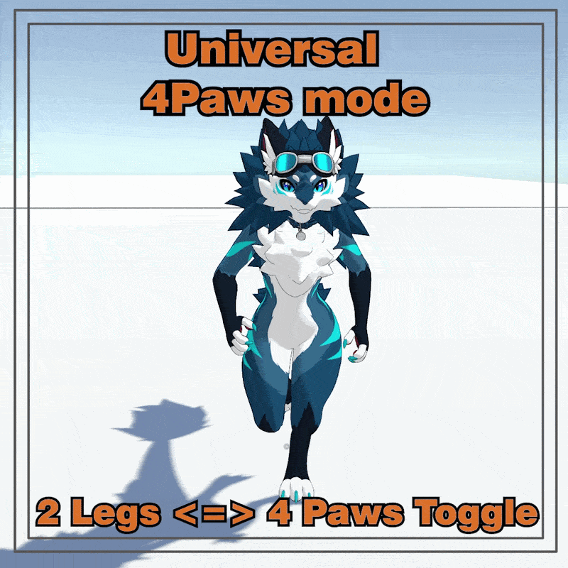 4Paws Locomotion System for VRChat Humanoid Avatars (NovaBeast, Rexouium, Nardoragon and more) 