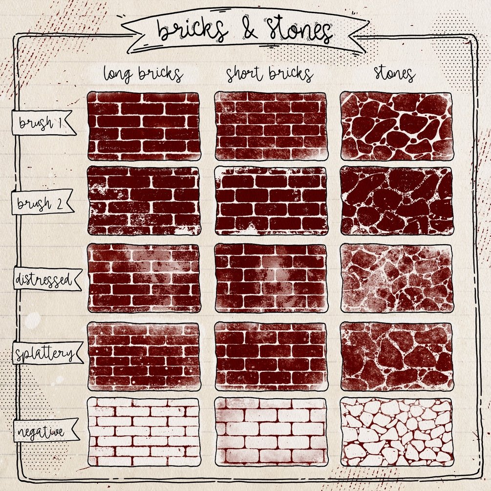 bricks & stones procreate brushes