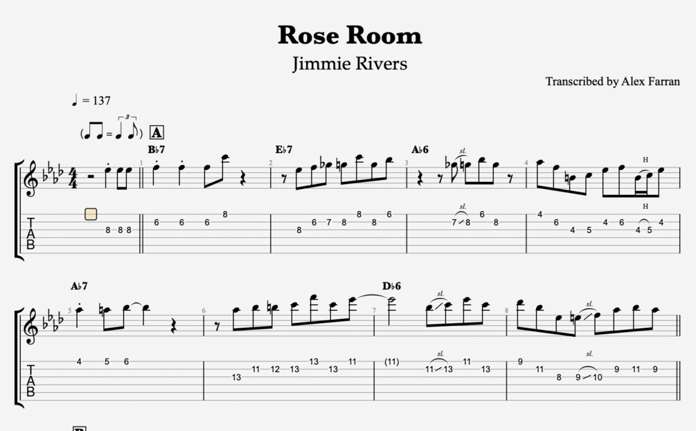"Rose Room" Jimmie Rivers/Charlie Christian medley!