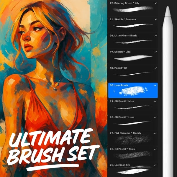 👺 {ONLY TODAY } COMPLETE FREE OIL BRUSHES FOR PROCREATE 🔗 PORTRAIT + Free 5 Premium Textures! | Download Now 🪔  •  PINCELES DE ÓLEO GRATIS PARA PROCREATE 🍪 by Lovell