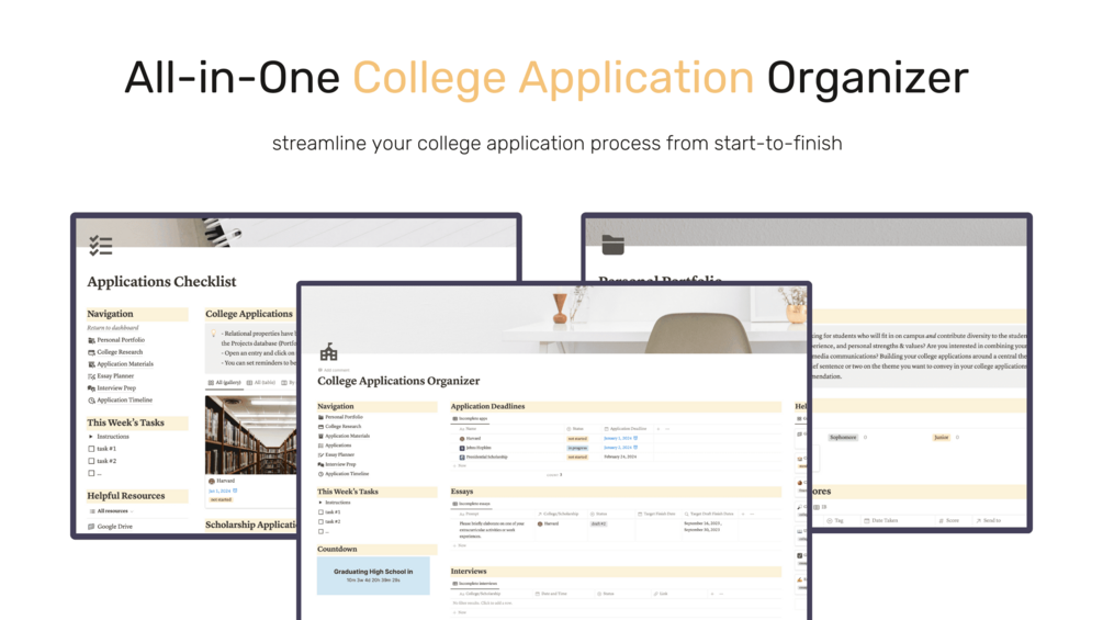 College Application Organizer Notion Template