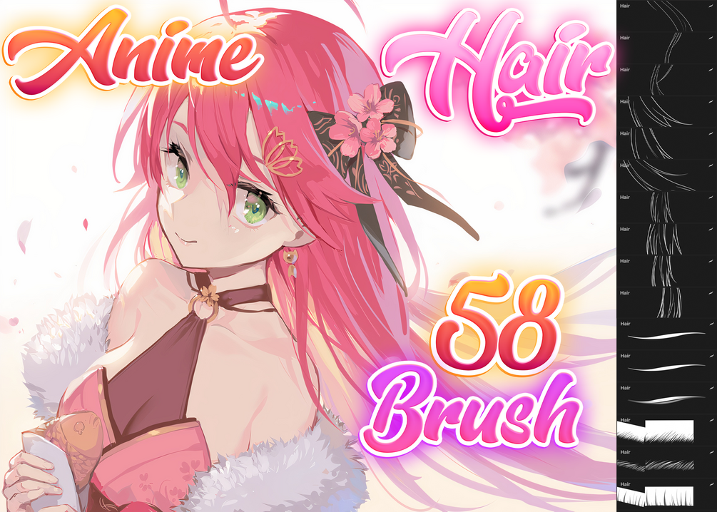 anime brushing hair