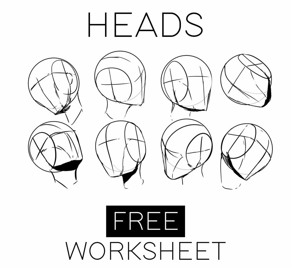 How To Draw The Head From Any Angle Worksheets Pdf Printable 